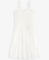 With Jules Big Girl Eyelet Pull On Smocked Bodice Dress