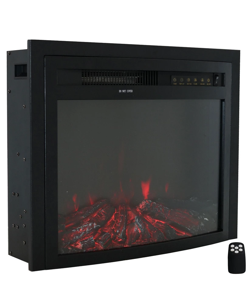 Contemporary Comfort Indoor Electric Fireplace Recessed Insert with Led Lights