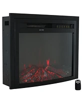 Contemporary Comfort Indoor Electric Fireplace Recessed Insert with Led Lights