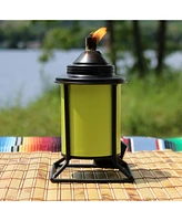 Outdoor Metal Patio Deck Poolside Lawn Tabletop Torch Set - Green, Blue, Orange
