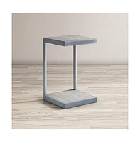 Global Archive Distressed Acacia and Stainless Steel "C" Table