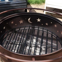 Inch Round Heavy-Duty Steel Fire Pit Grate - For Outdoor Firepits