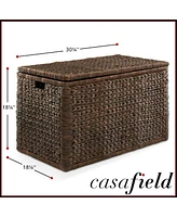 Casafield 30" Storage Chest with Lid, Handles, Safety Hinge