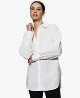 Sanctuary Women's Cotton Boyfriend Tie-Back Shirt