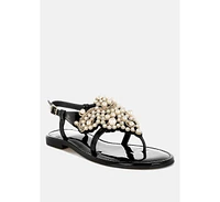 Zalata Pearl Studded Flats