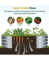 Aoodor 2Pcs Galvanized Raised Garden Bed Kit,47.24''(L) x 23.62''(W) x11.81''(H) Outdoor Garden Planter Oval Large Boxes for Vegetables, Flowers, Herb