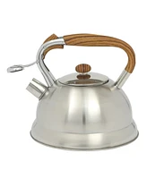 Mr. Coffee Woodmont 2-Quart Stainless Steel Tea Kettle w/ Wood Handle