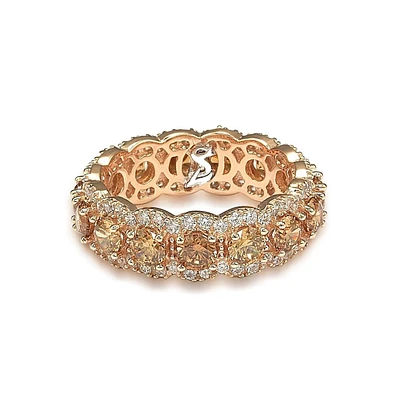 Suzy Levian New York Suzy Levian Sterling Silver Cubic Zirconia French Filigree Eternity Band