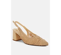 Tolina Woven Design Slingback Sandals