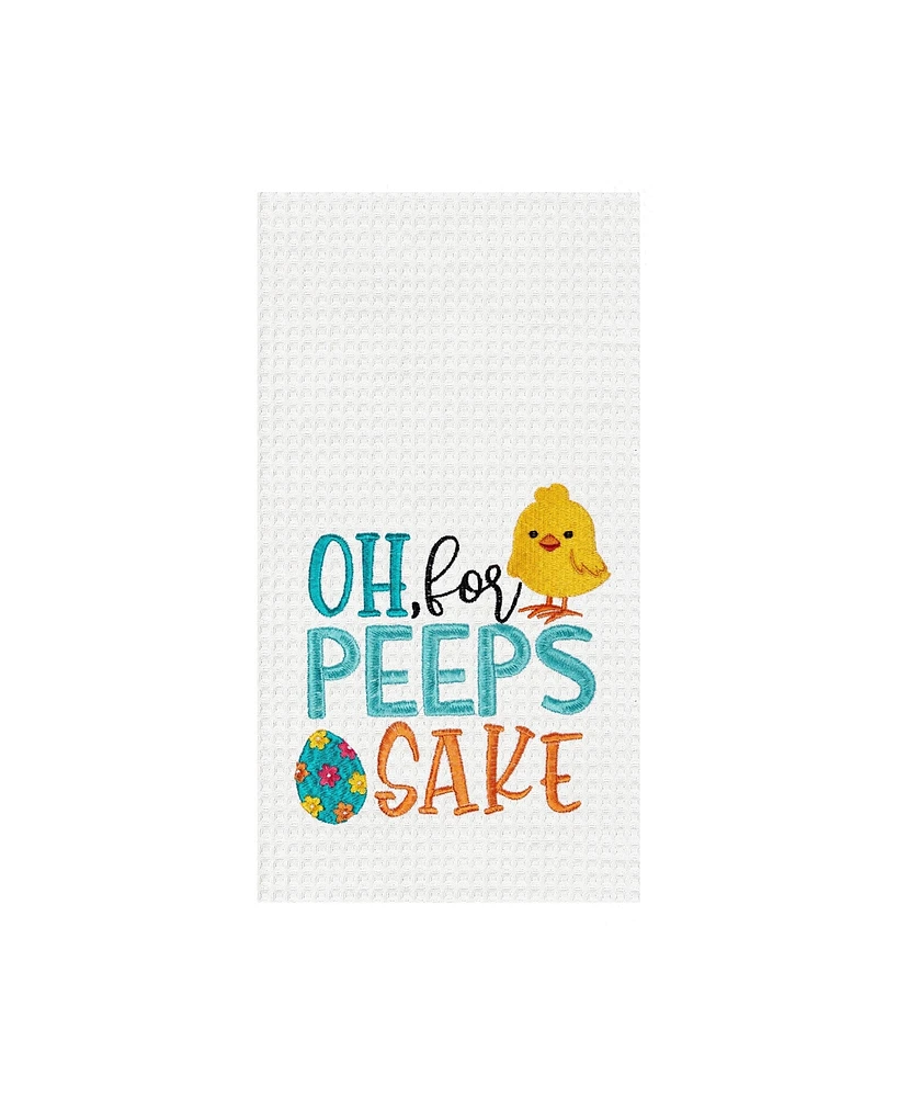 Oh For Peeps Sake" Easter Egg & Chick Spring Theme Kitchen Dishtowel