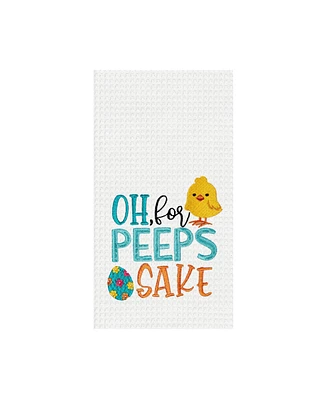 Oh For Peeps Sake" Easter Egg & Chick Spring Theme Kitchen Dishtowel