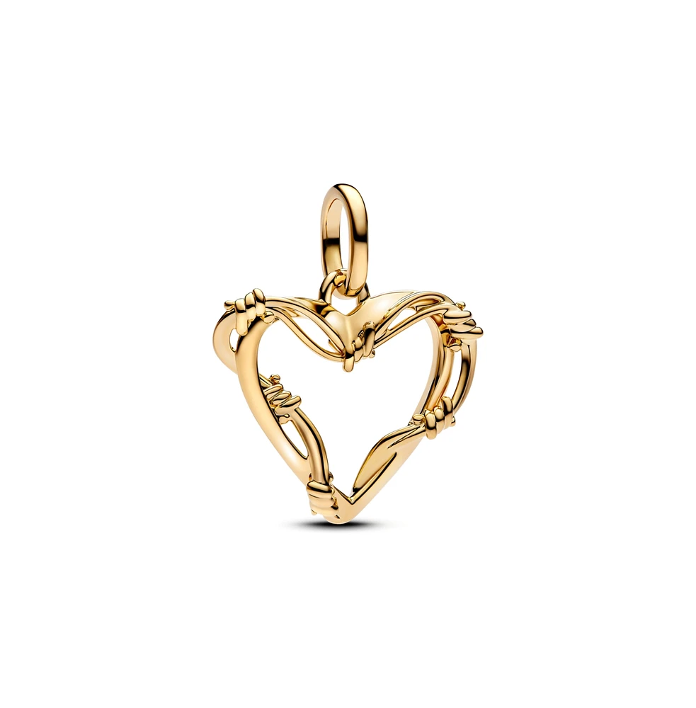 Pandora 14K Gold Plated Wire Heart Dangle Charms