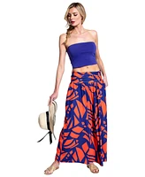 HotSquash London Women's Printed Roll Top Maxi Skirt