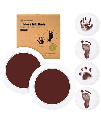 KeaBabies 2pk Round Inkless Ink Pad for Baby Hand and Footprint Kit, Clean Touch Dog Paw, Nose Print & Pet Safe