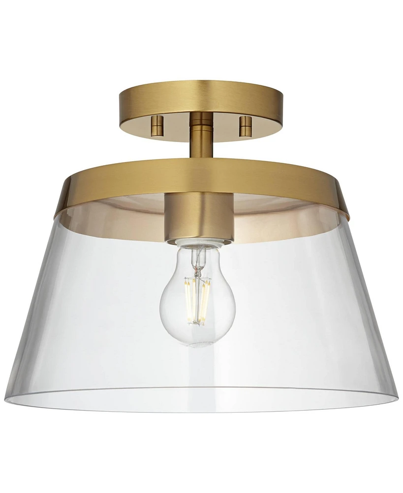 Possini Euro Everly 12" Wide Warm Brass Ceiling Light - Possini Euro Design