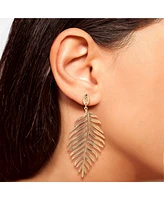 Jessica Simpson Gold-Tone Leaf Drop Earrings – Elegant Nature-Inspired Statement