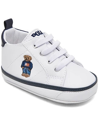 Polo Ralph Lauren Baby Boys Quilton Bear Gore Hi Crib Booties from Finish Line