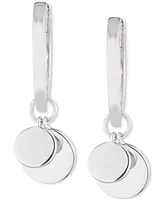 Lauren Ralph Lauren Sterling Silver Disc Drop Hoop Earrings