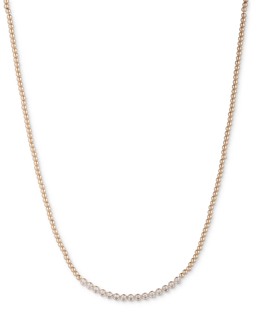 Lauren Ralph Lauren Gold-Tone Cubic Zirconia Collar Necklace, 16" + 3" extender