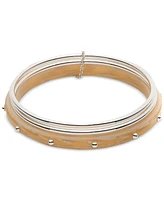 Lauren Ralph Lauren Silver-Tone 2-Pc. Set Cream Bangle Bracelets