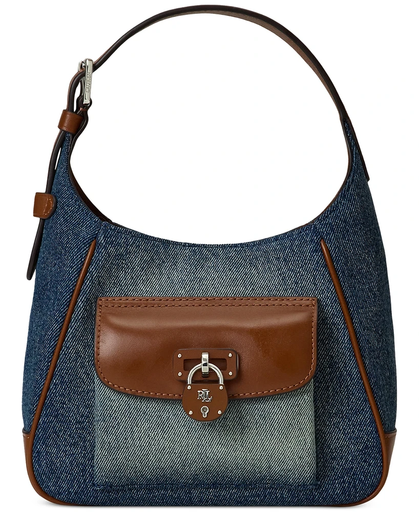 Lauren Ralph Lauren Tanner Washed Denim Mini Shoulder Bag