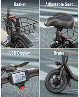Urbanmax C1/C1 Pro Electric Scooter with Seat, 450W Powerful Motor up to 20/25 Miles Range, Foldable Electric Scooter for Adults Max Speed 15.5/18.6 M
