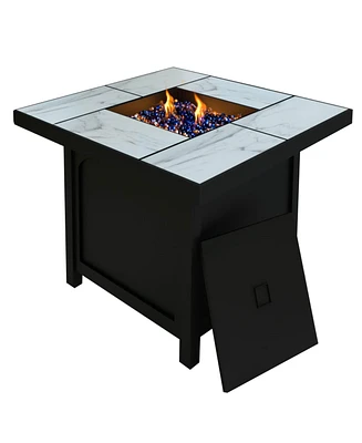 Four Seasons Courtyard 50,000 Btu 32 Inch Square Tile Tabletop Gas Fire Pit