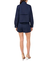 1.State Women's Cotton Drawcord-Hem Jacket