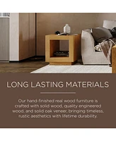 Maven Lane Artemis Contemporary Wooden Side Table in Refined Natural, Set of 2