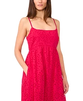 1.State Women's Eyelet Detail Cotton Maxi Dress