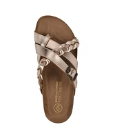 White Mountain Women's Harrington Round Toe Flat Sandals