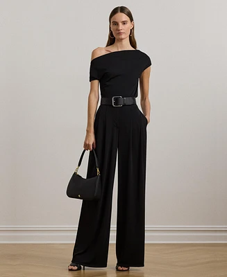 Lauren Ralph Women's Pleated Stretch Jersey Wide-Leg Pants