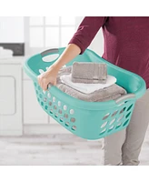 Sterilite 6 Pack Laundry Basket, Plastic Clothes Hamper, Ultra HipHold, Aqua