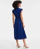 On 34th Women's Cotton Belted Midi Shirtdress, Exclusively at Macy's