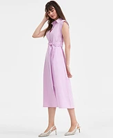On 34th Women's Cotton Belted Midi Shirtdress, Exclusively at Macy's