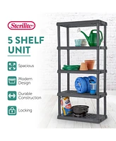 Sterilite 75.2 Inch Heavy Duty Durable 5 Shelf Ventilated Shelving Unit, 2 Pack