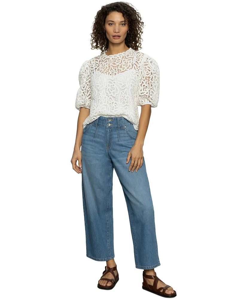 Sanctuary Women's Side Car Barrel Faded Jeans