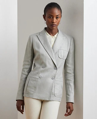 Lauren Ralph Women's Foiled Linen-Cotton Blazer