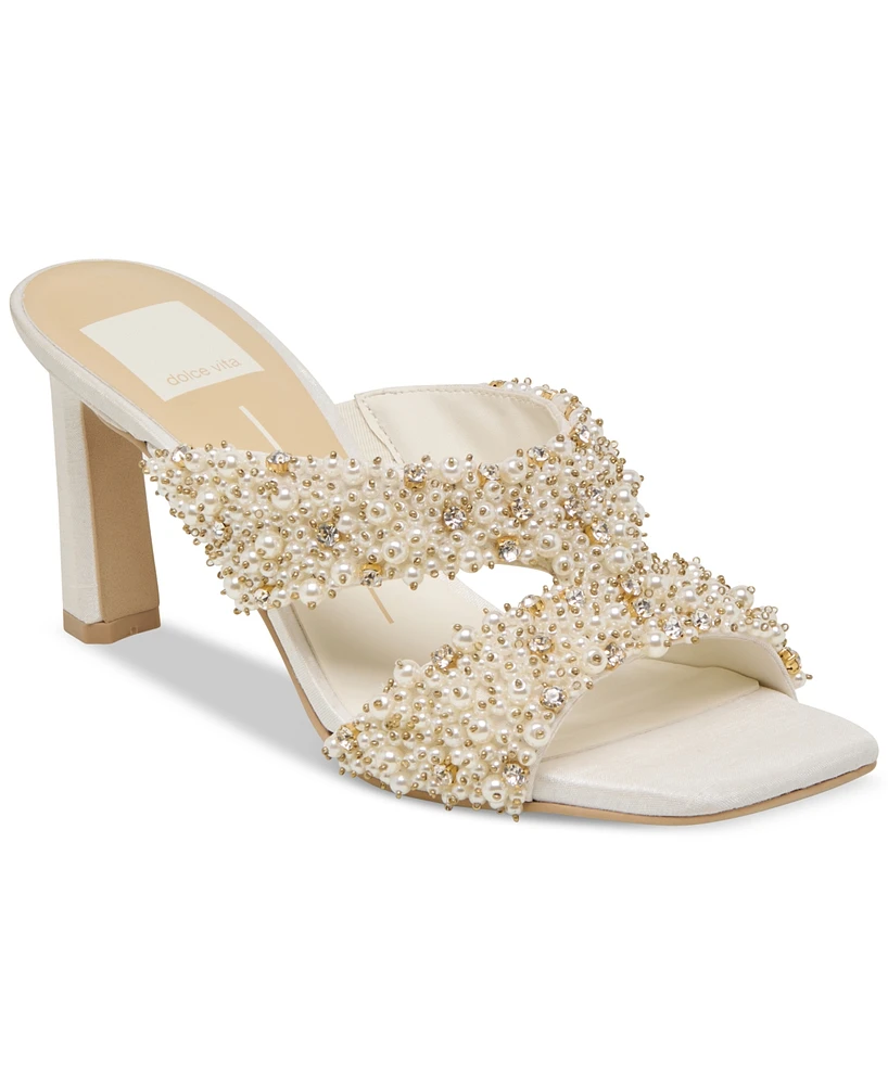 Dolce Vita Women's Gitel Rhinestone Crossband Dress Sandals