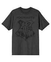 Harry Potter Hogwarts Shield Men's Charcoal T-shirt-3XL