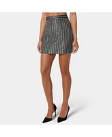 Bebe Women's Stripe Sequins Mini Skirt