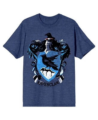 Harry Potter Men's Ravenclaw Crest Navy Heather T-Shirt-Medium