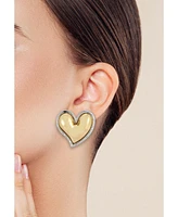 Rachel Zoe Gold and Rhodium Plated Heart Statement Studs