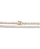 Sterling Silver 14K Gold Plated with Cubic Zirconia Classic Tennis Necklace