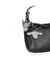 Sanrio Kuromi Crystal Keychain Bag Travel Charm – Sparkling Purple and Silver Rhinestones