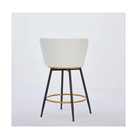 26" Counter Height Swivel Bar Stools Set of 2, Chair with Velvet Upholstered Seat-The Pop Home