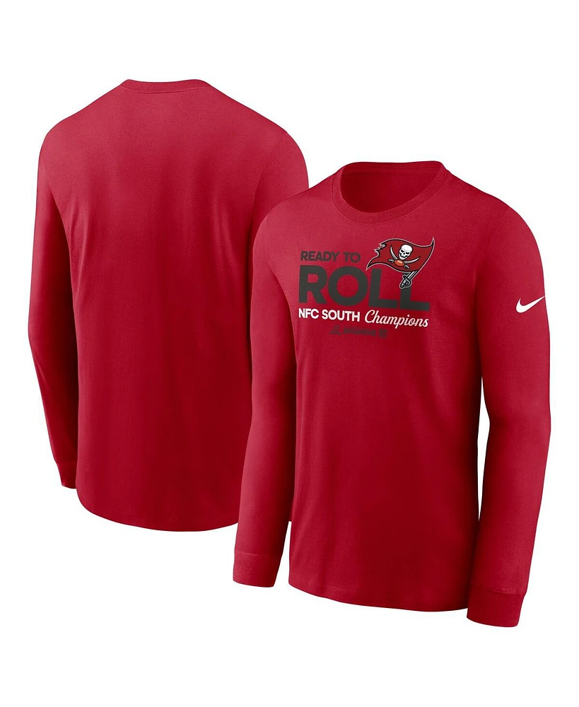 Nike Men's Red Tampa Bay Buccaneers 2024 Nfc South Division Champions Locker Room Trophy Collection Long Sleeve T-Shirt