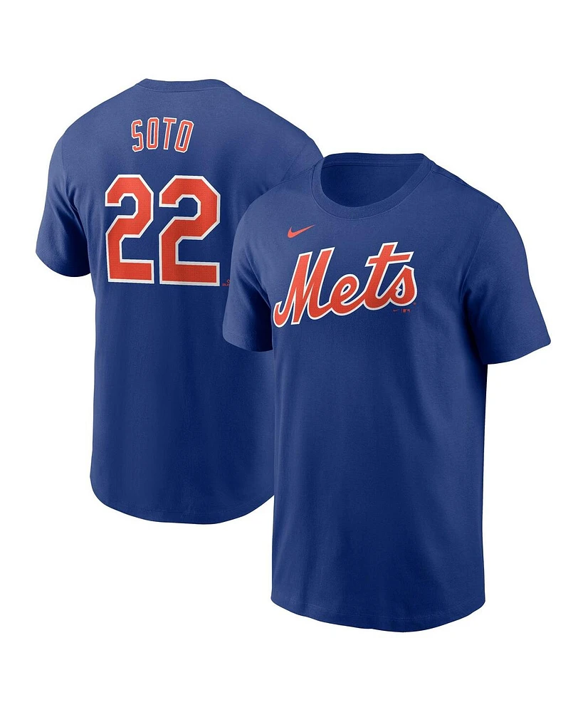 Nike Men's Juan Soto Royal New York Mets Fuse Name Number T-Shirt