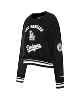 Pro Standard Women's Black Los Angeles Dodgers Cultivated Pearl Cropped Pullover Sweatshirt