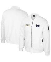 Colosseum Men's Michigan Wolverines White Rabbit Full-Zip Bomber Jacket